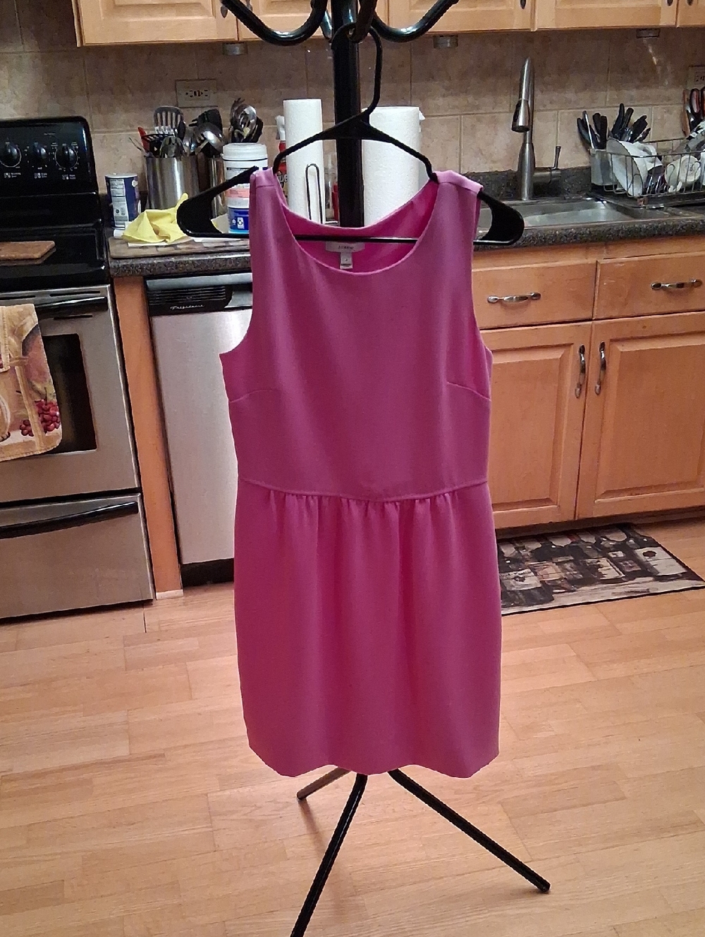 J. Crew Bright Pink/lavendar Sleeveless Mini Dress